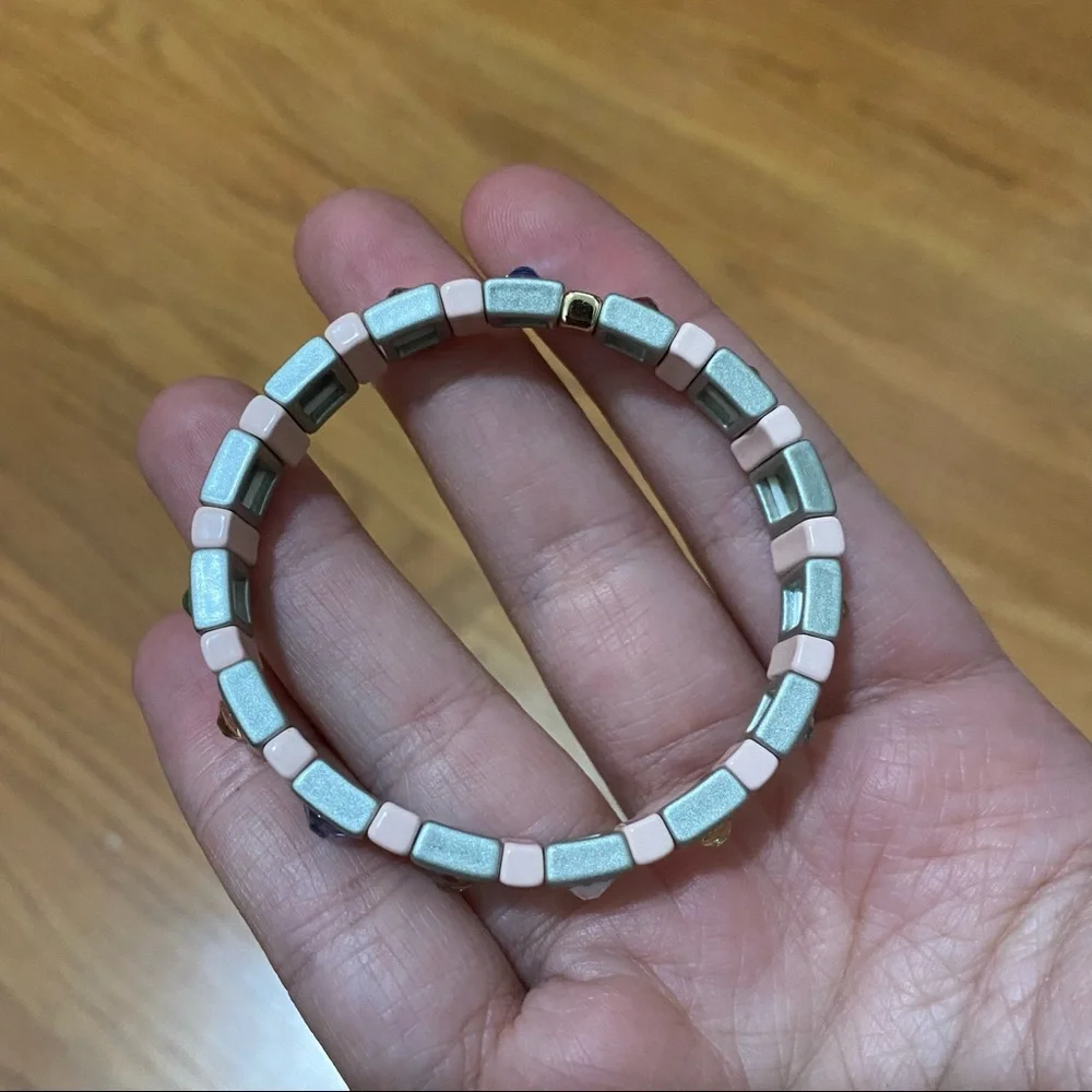 Roxanne Assoulin Pastel Tile Bracelet with Multicolor Crystal Accents